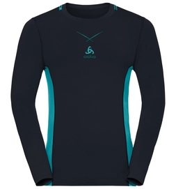 Ondershirt Odlo L/S Crew Neck Ceramicool Pro Men Black Lake Blue