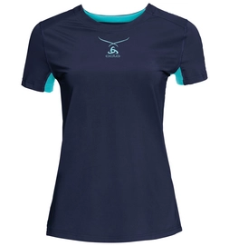 Ondershirt Odlo S/S Crew Neck Ceramicool Women Peacoat Blue