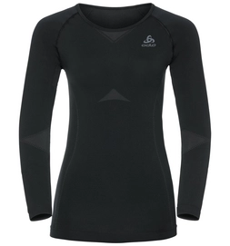 Ondershirt Odlo L/S Crew Neck Evolution Light Women Black Graphite Grey