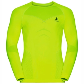 T-Shirt Manches Longues Odlo Men Shirt L/S Crew Neck Evolution Warm Safety Yellow Platinum Grey