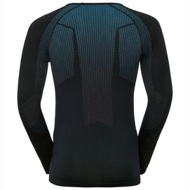 Ondershirt Odlo L/S Crew Neck Essentials Seamless Men Black Blue Jewel