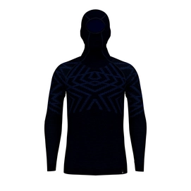Maillot de Corps Odlo Men Suw Top With Facemask L /S Natural + Kinship Diving Navy Melange