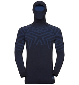 Ondershirt Odlo Men Suw Top With Facemask L /S Natural + Kinship Diving Navy Melange