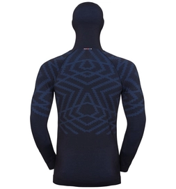 Ondershirt Odlo Men Suw Top With Facemask L /S Natural + Kinship Diving Navy Melange