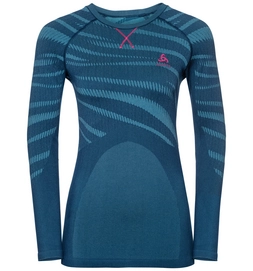 Longsleeve Odlo SUW Top Crew Neck L/S Performance Blackc Poseidon Turkish Tile Diva Pink Damen