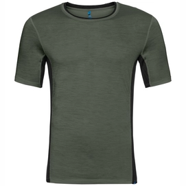 Funktionsunterhemd Odlo Suw Top Crew Neck S/S Natural + Ceramiwool Climbing Ivy Herren