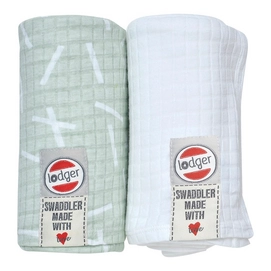 Multidoek Lodger Swaddler Scandinavian Print Leaf/White (2-delig)