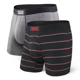 Boxershort Saxx Men Vibe Grey / Shallow Stripe 2-Pack