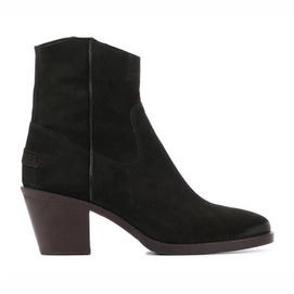 Bottines Shabbies Amsterdam Women Ankle Boot With Zipper Waxed Suede Black-Taille 37
