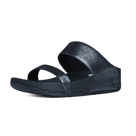 Sandale FitFlop Lulu Shimmer Veloursleder Slide Blau