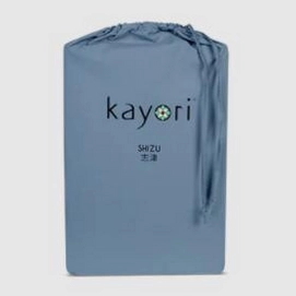 Drap-Housse Surmatelas Double Split Kayori Shizu Bleu (Percale)-160 x 200 cm