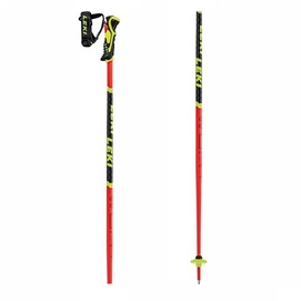 Ski Poles Leki Kids WCR Lite SL 3D Fluorescent Red Black Neon Yellow