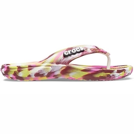 Tongs Crocs Classic Marbled Flip Electric Pink Multi-Taille 46 - 47