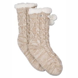 Socken UGG Pom Pom Fleece Lined Crew Sock Cream Damen-Schuhgröße 36 - 41