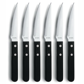Couteaux à Steak Amefa Pizza Black (6-pièces)