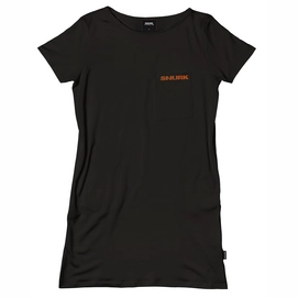 T-Shirt Kleid SNURK Uni Damen Black Fluo Coral Logo