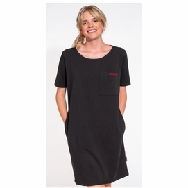 T-Shirt Dress SNURK Women Uni Black Fluo Coral Logo-3