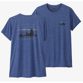 T-Shirt Patagonia Cap Cool Daily Graphic Shirt '73 Skyline Current Blue X-Dye Damen-XS