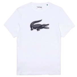 T-Shirt Lacoste Men TH2042 3D Crocodile Print White / Navy Blue-2