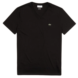 T-Shirt Lacoste Mens TH6710 V-Neck Black