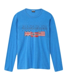 T-shirt à Manches Longues Napapijri Men Scott French Blu