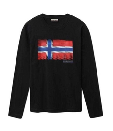 T-Shirt Napapijri Men Sibu LS Black