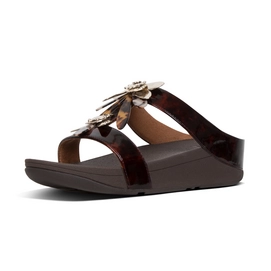 FitFlop Fino™ Dragonfly Slide Chocolate Brown