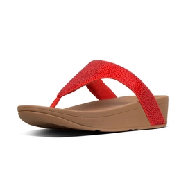 FitFlop Lottie™ Shimmercrystal Toe Post Passion Red