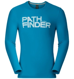 Longsleeve Odlo Mens Sillian Blue Jewel Placed Print