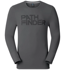 Longsleeve Odlo Mens Sillian Steel Grey Placed Print
