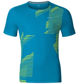 T-shirt Odlo Mens S/S Crew Neck George Blue Jewel Placed Print