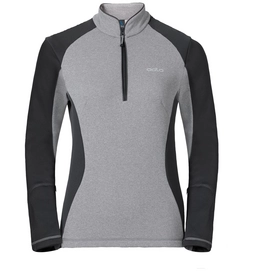 Trui Odlo Womens Midlayer 1/2 Zip Pact Grey Melange Graphite Grey