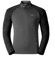 Trui Odlo Mens Midlayer 1/2 Zip Pact Odlo Mens Graphite Grey Black