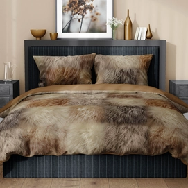 Dekbedovertrek Satin d'Or Fur Tobacco Satijn