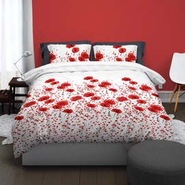 TEXTAP Poppies katoen sfeer rood HR