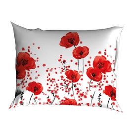 TEXTAP Poppies katoen sloop rood HR