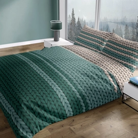 Dekbedovertrek Romanette Vicuna Teal Flanel