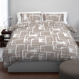 Dekbedovertrek Romanette Kubic Beige Flanel