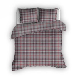 Dekbedovertrek Romanette Mellrose Grijs Rood Flanel