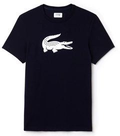 T-shirt Lacoste Oversized Krokodil Marine Blanc