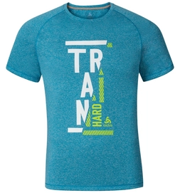 T-shirt Odlo Mens S/S Crew Neck Raptor Blue Jewel Melange Train Ss17