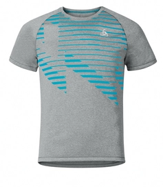 T-shirt Odlo Mens S/S Crew Neck Raptor Platinum Grey Melange Train SS17