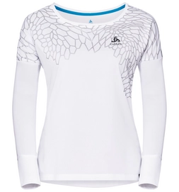 Longsleeve Odlo Top Crew Neck L/S Helle White Placed Print SS18 Damen