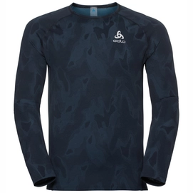 Longsleeve Odlo Top Crew Neck L/S Vigor Blue Coral Schwarz Herren