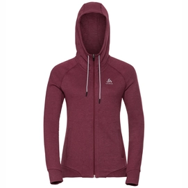 Vest Odlo Women Hoody Midlayer Full Zip Core Rumba Red Melange