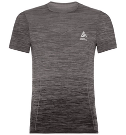Sportshirt Odlo Men Top Crew Neck S/S Vigor Seamless Odlo Steel Grey Black