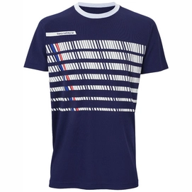 T-shirt de tennis Tecnifibre Men F2 Navy Blanc Bleu Marine