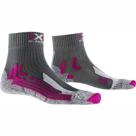 Chaussettes de Randonnée X-Socks Women Trek Outdoor Low Cut Antracite Fuchsia-Taille 35 - 36