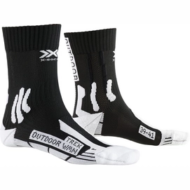 Wandersocken X-Socks Trek Outdoor Black White Damen-Schuhgröße 35 - 36