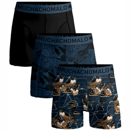 Caleçon Muchachomalo Men Short Eagle Solid Print/Print/Black (Lot de 3)